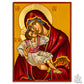 Virgin Mary Eleousa Glykophilousa handmade Byzantine icon, depicting tender love between the Theotokos and Christ child in traditional iconography